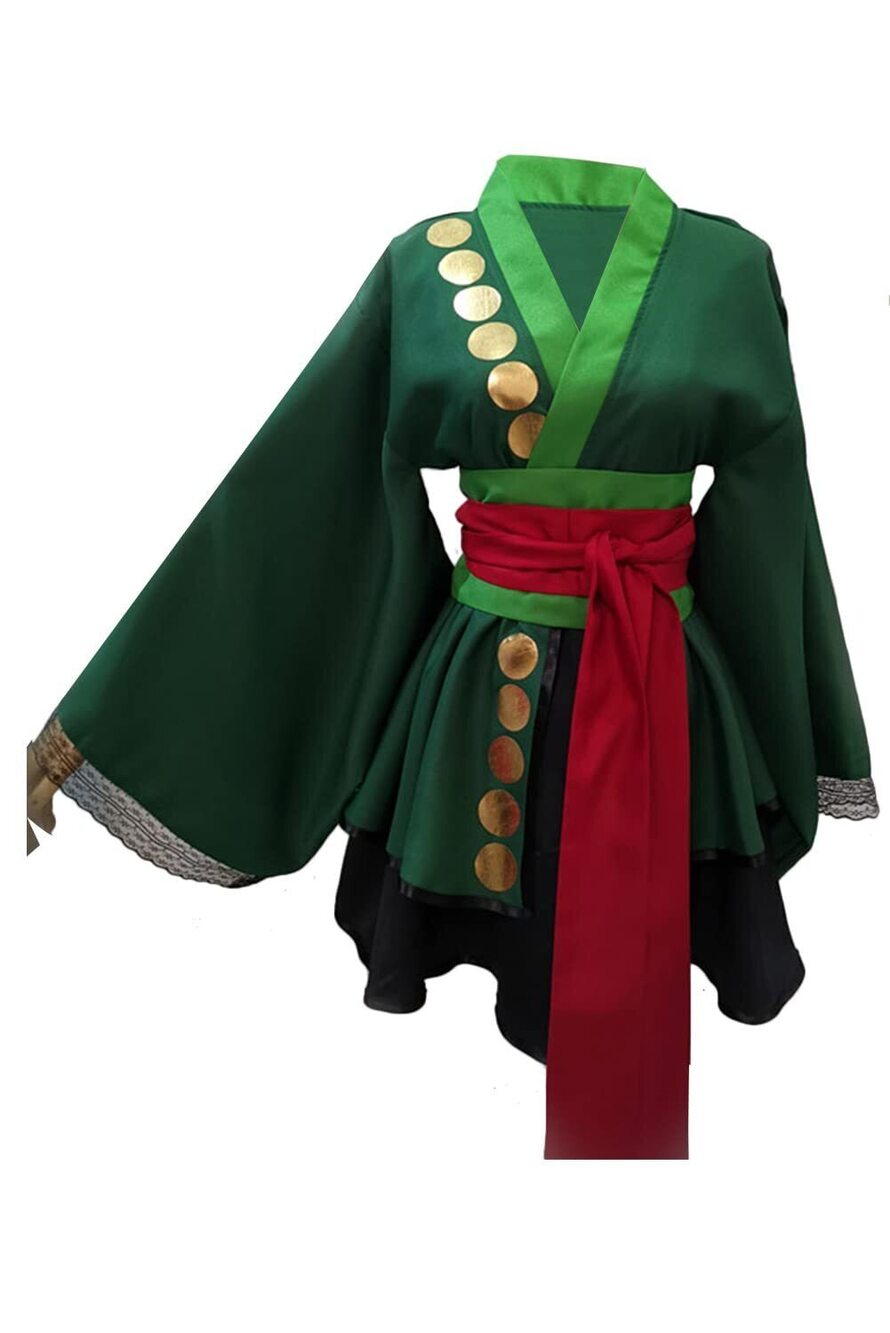 9703 Anime Cosplay Costume Lolita Kimono Robe Dress Sexy Suspender Skirt